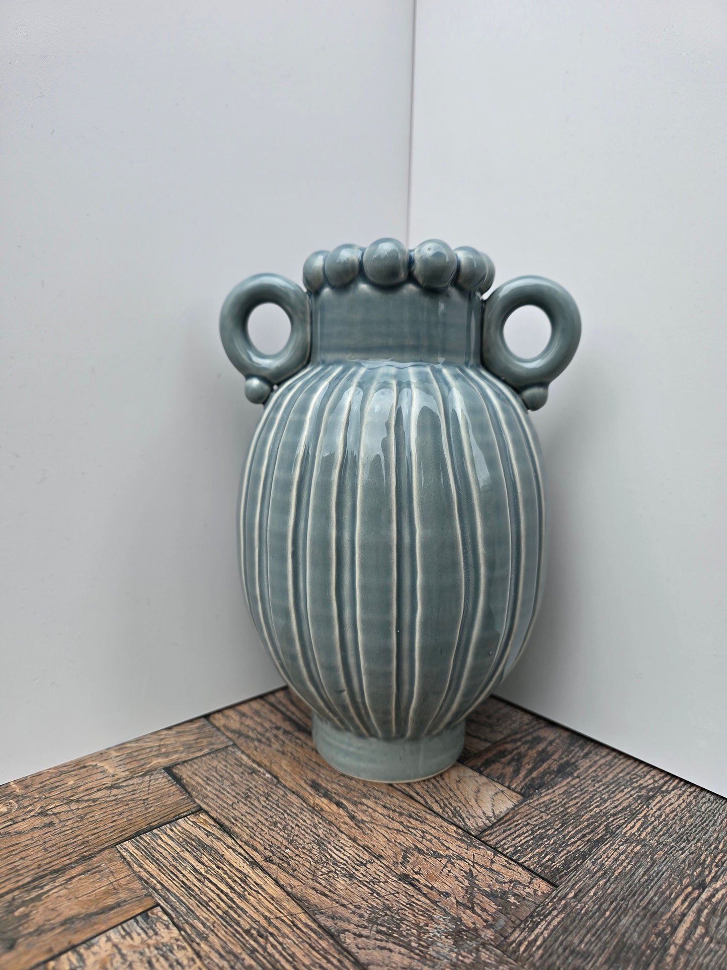 Dusky Blue Urn Vase
