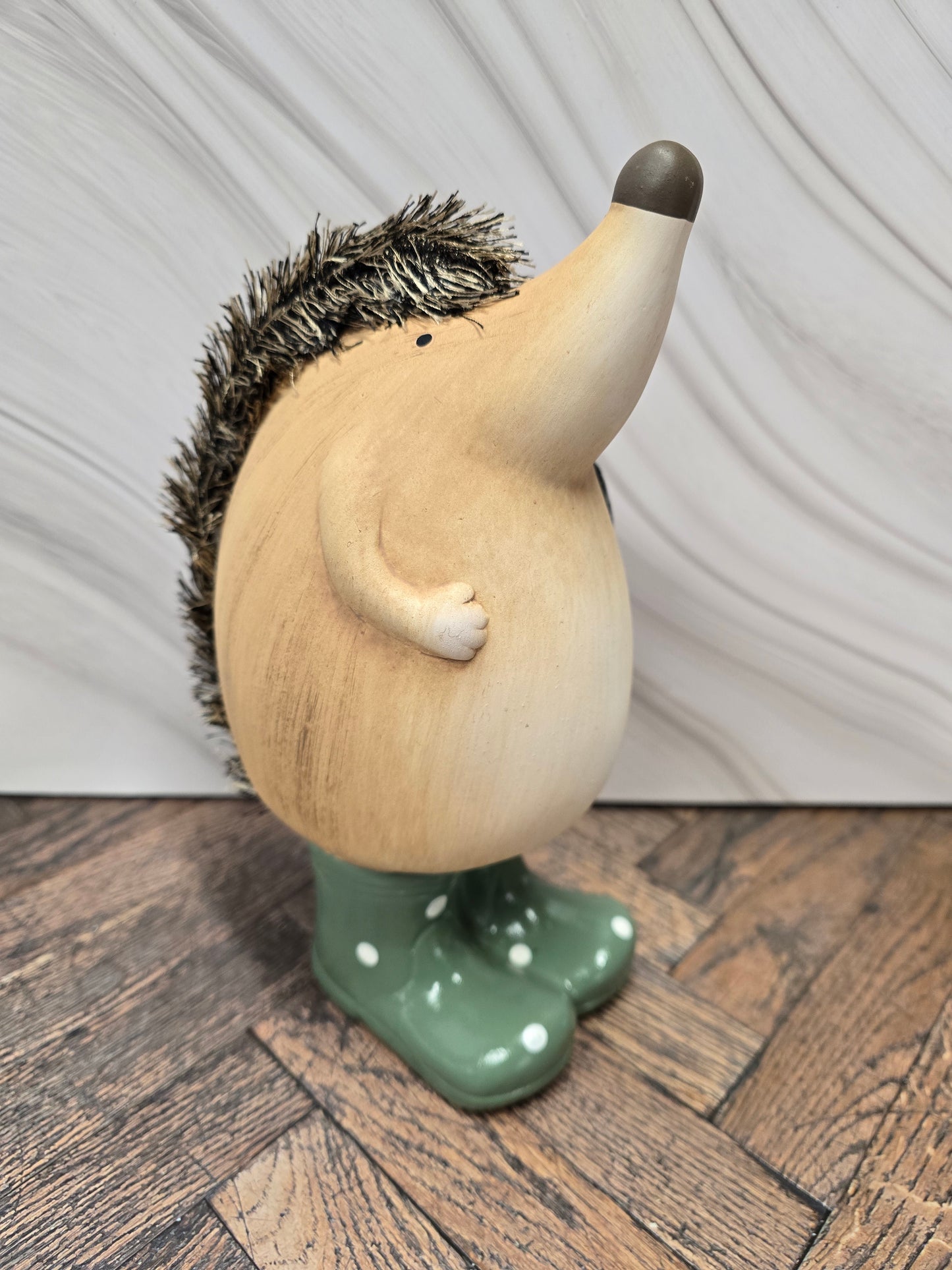 Gardening Hedgehog Figurine with Polka Dot Wellies