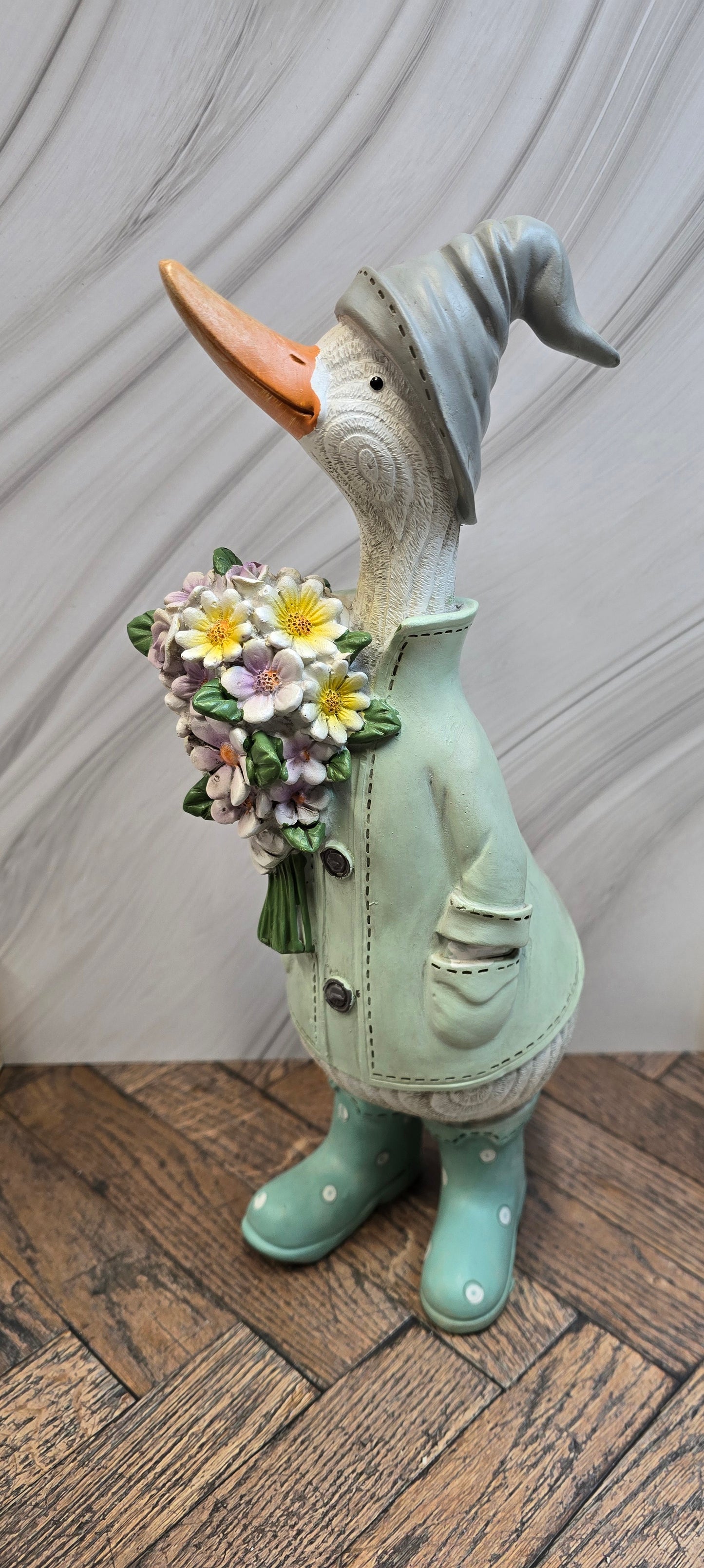 Standing Duck with Flowers