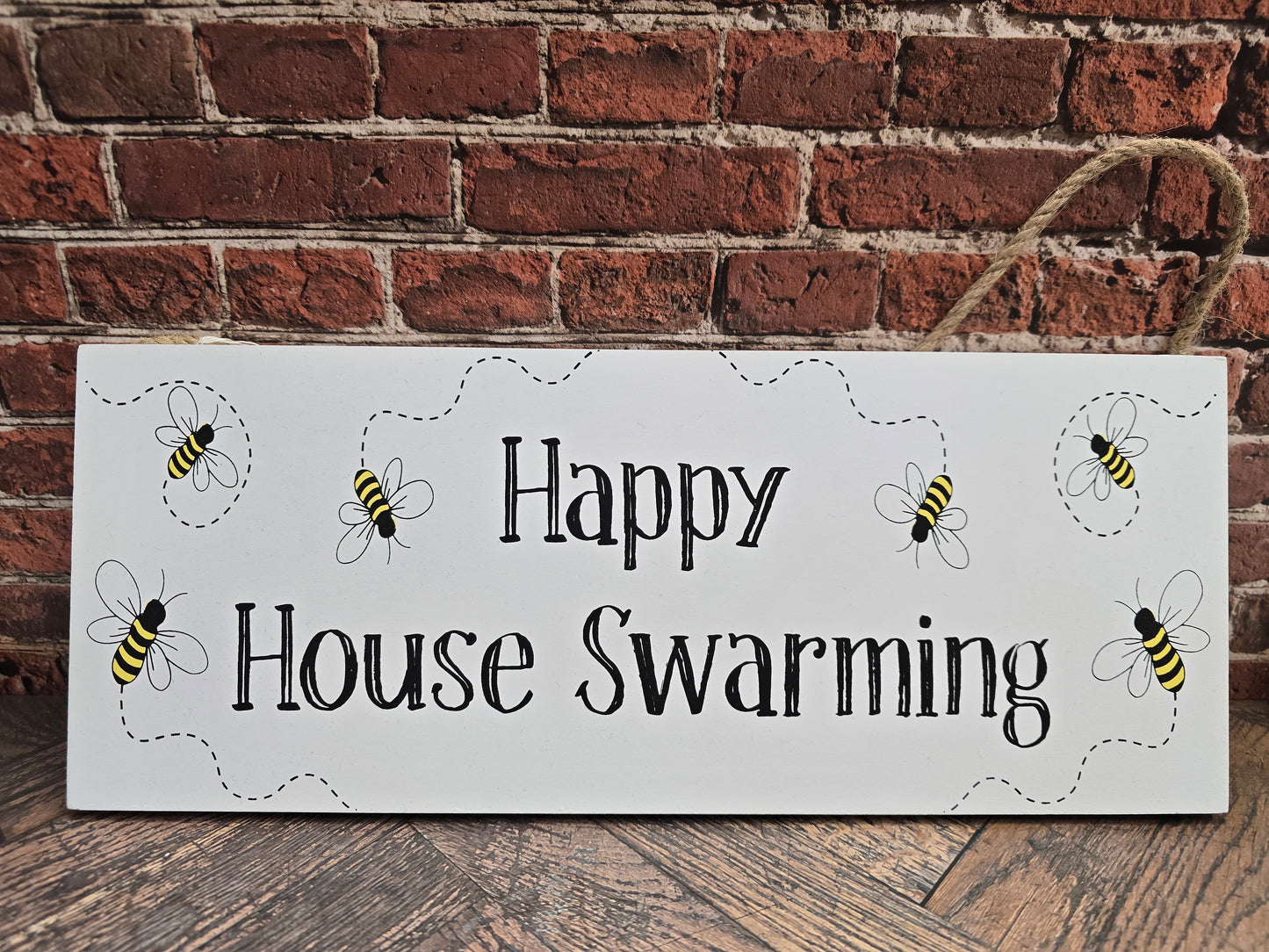 "Happy House Swarming" Wooden hanging plaque