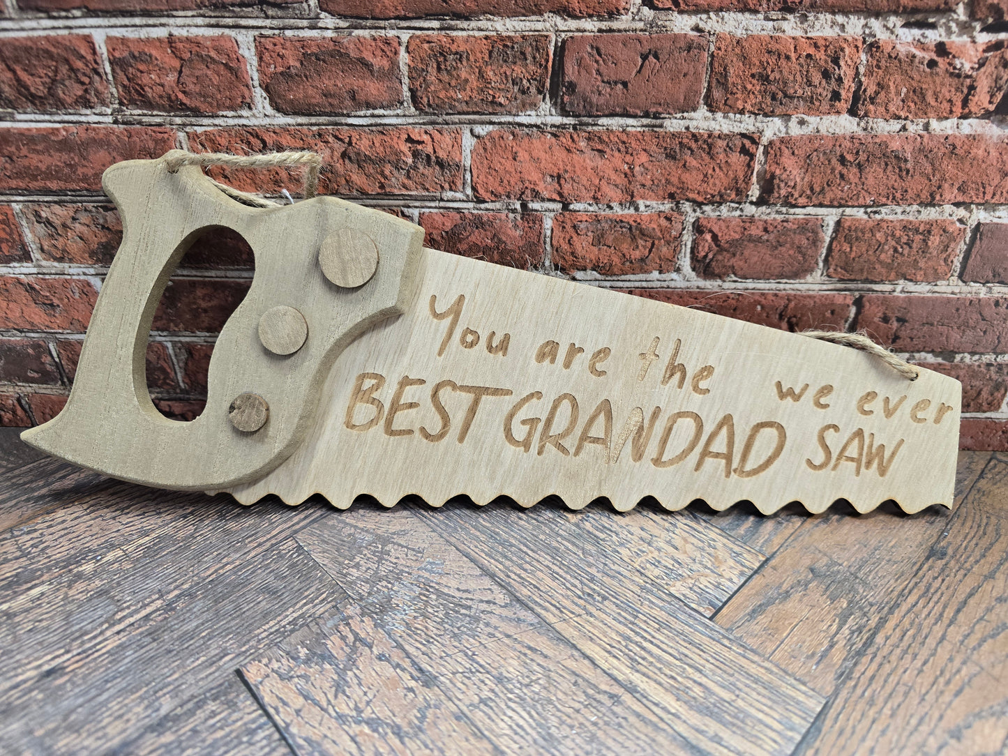 "You are the best Grandad we ever saw" Wooden hanging plaque