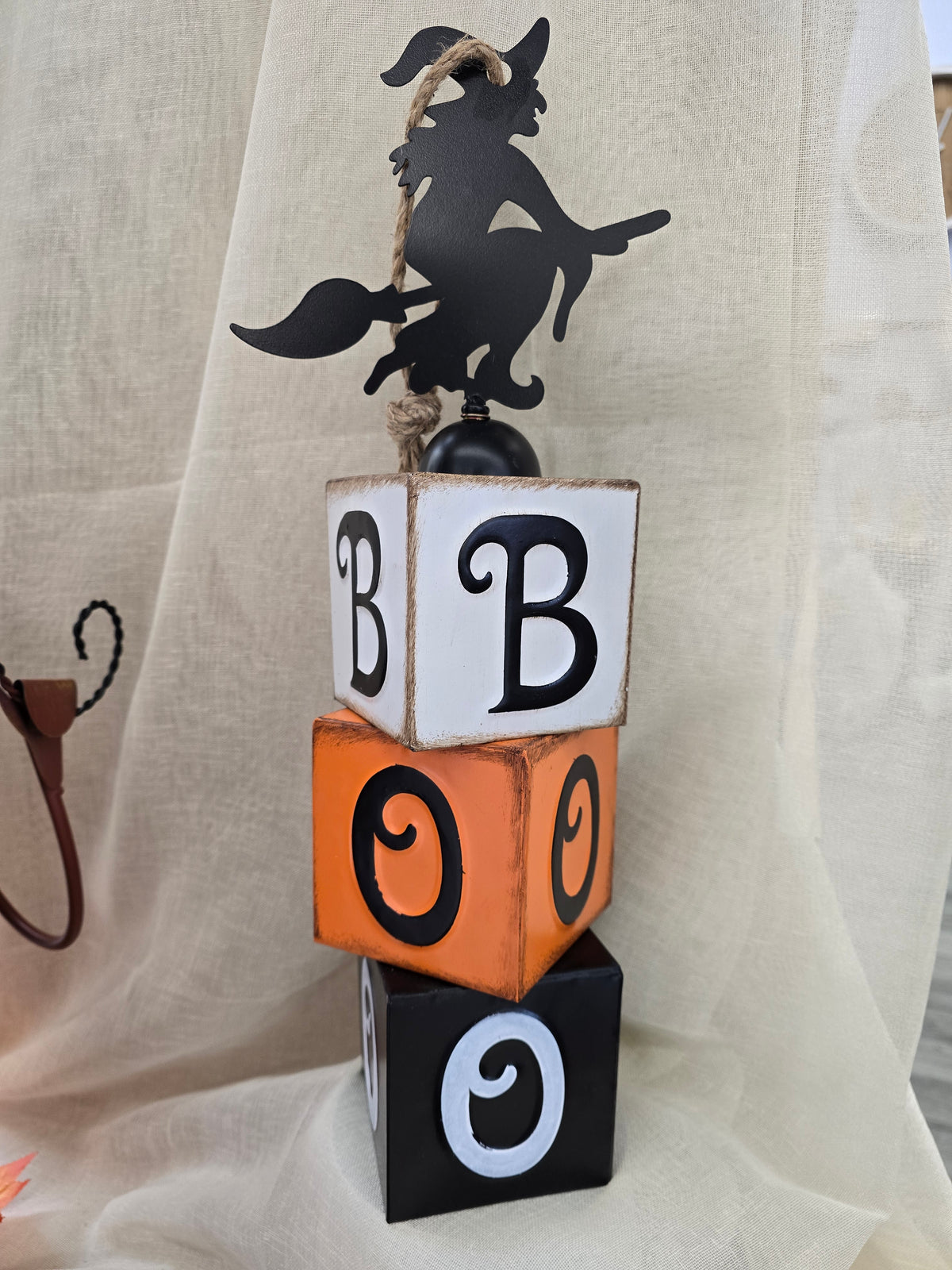 Metal BOO Blocks with Witch Top