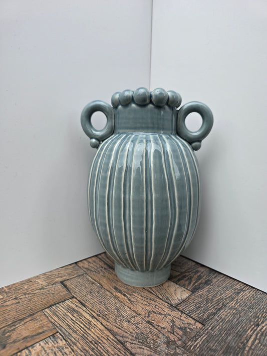 Dusky Blue Urn Vase