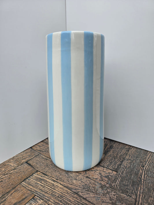 Light Blue Striped Vase