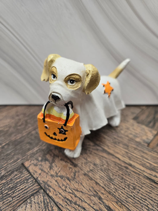 Halloween Ghost Dog Figurine Decor