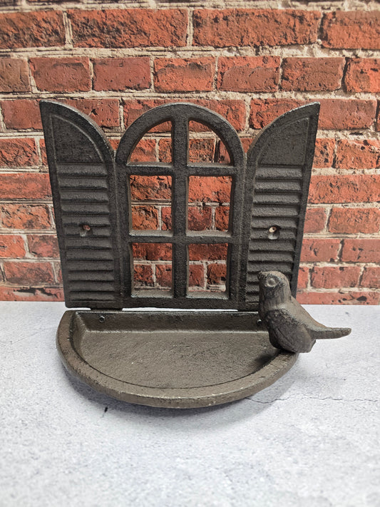 Cast Iron Wall Hanging Bird Bath/Feeder