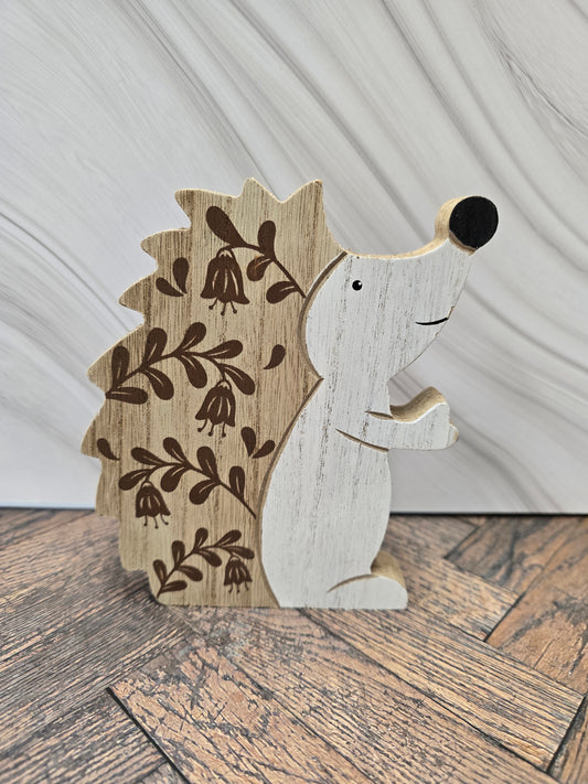 Wooden Floral Hedgehog