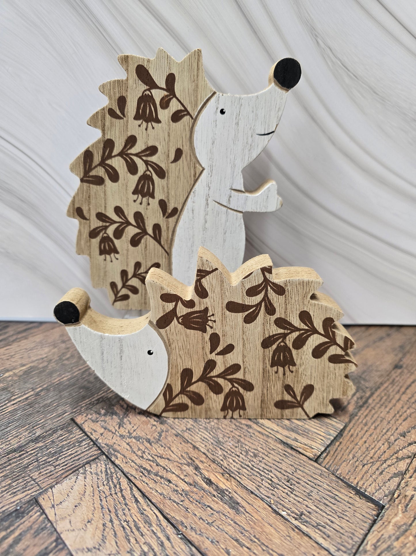 Wooden Floral Hedgehog