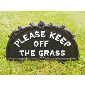 Cast Iron "Please Keep Off The Grass" Garden Lawn Stake Sign