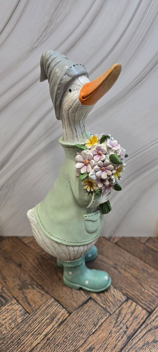 Standing Duck with Flowers