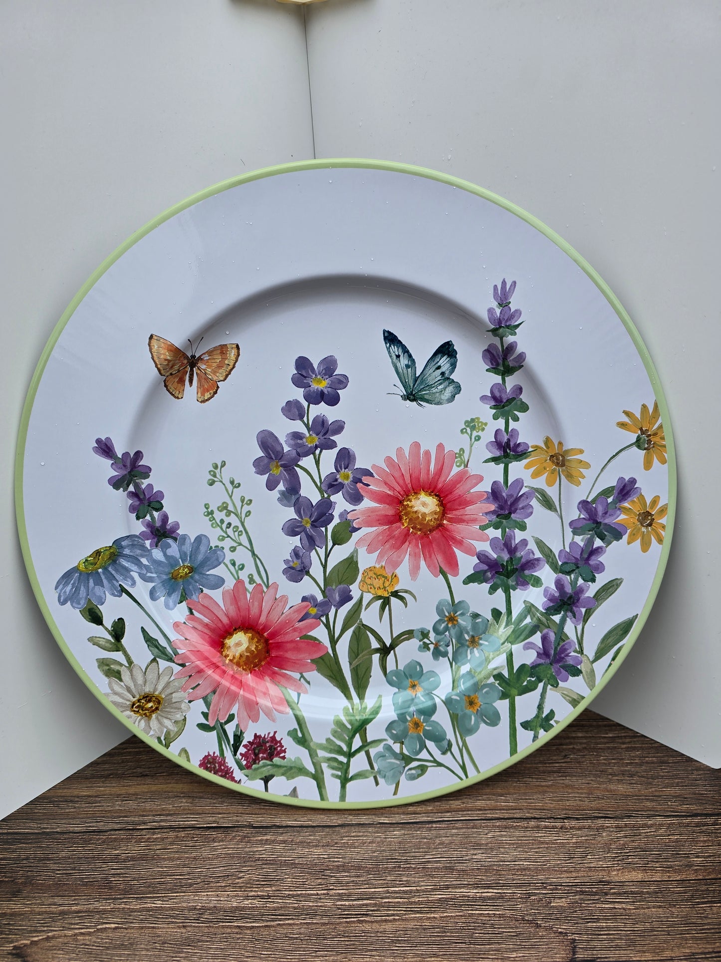 Spring Meadow Flower Round Metal Tray