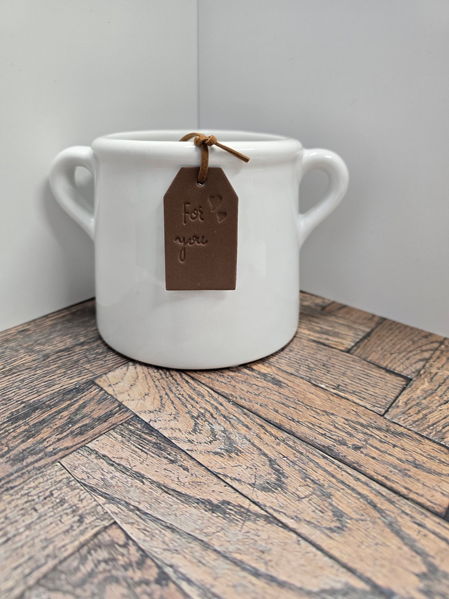 "For you" white ceramic pot