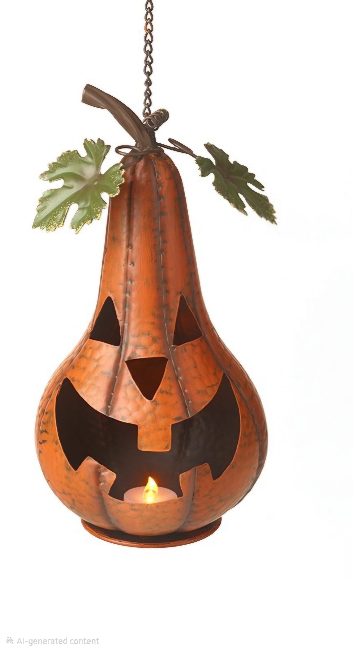 Light up Hanging Metal Jack-o'-Lantern
