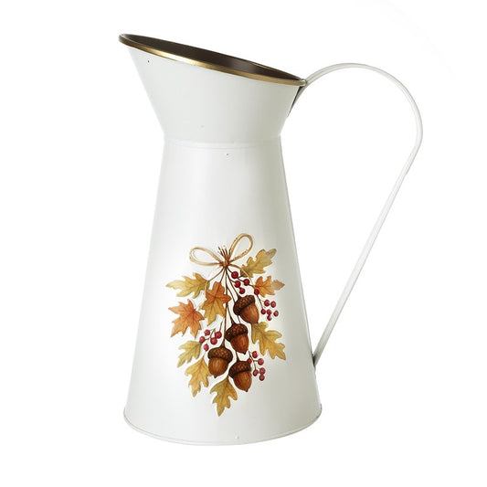 Autumn Acorn & Oak Leaf Metal Jug
