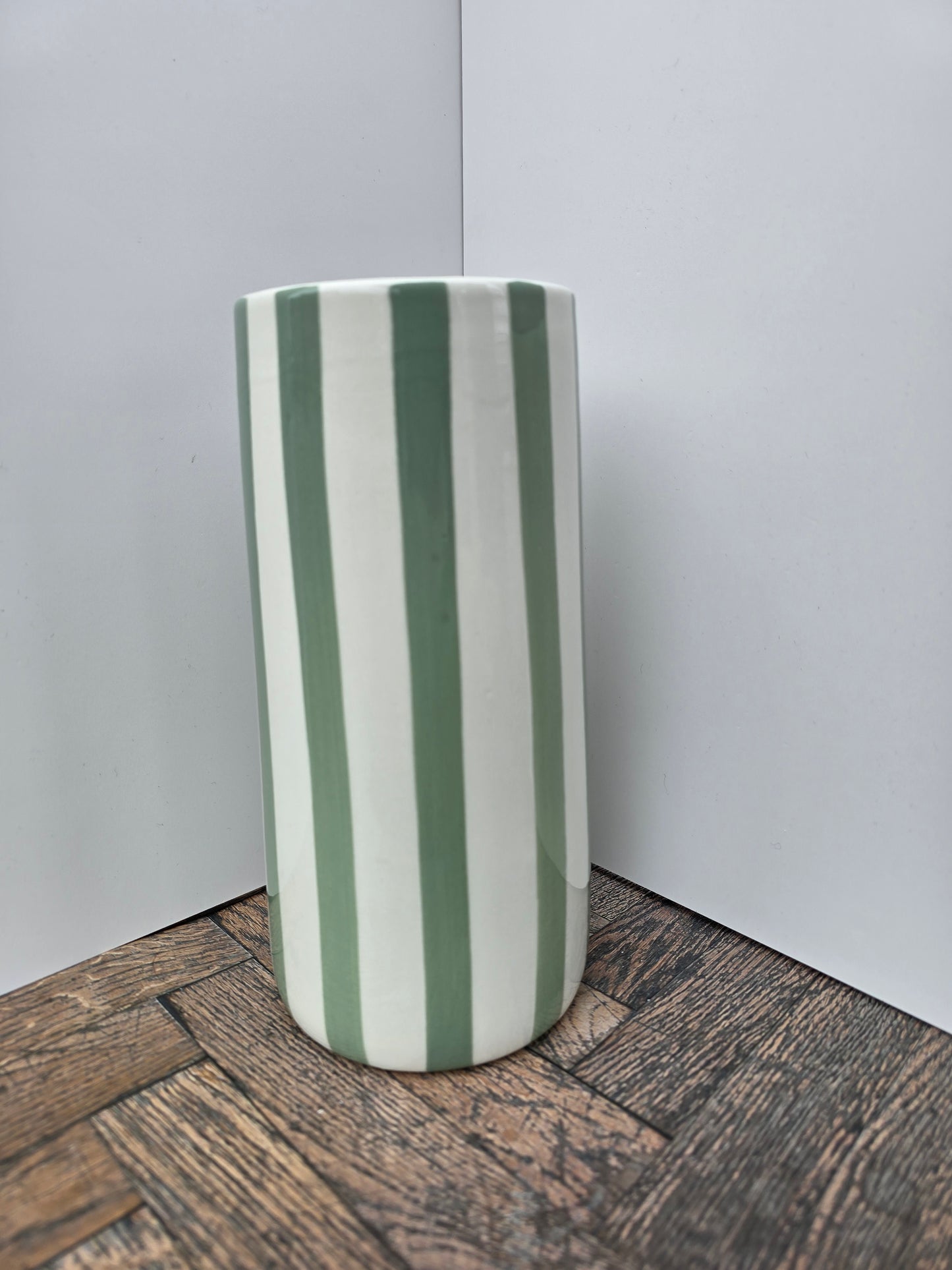 Green Striped Vase
