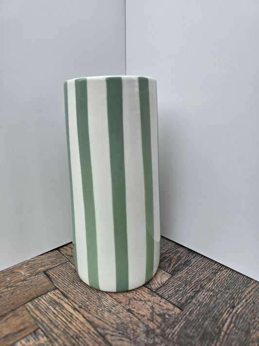 Green Striped Vase