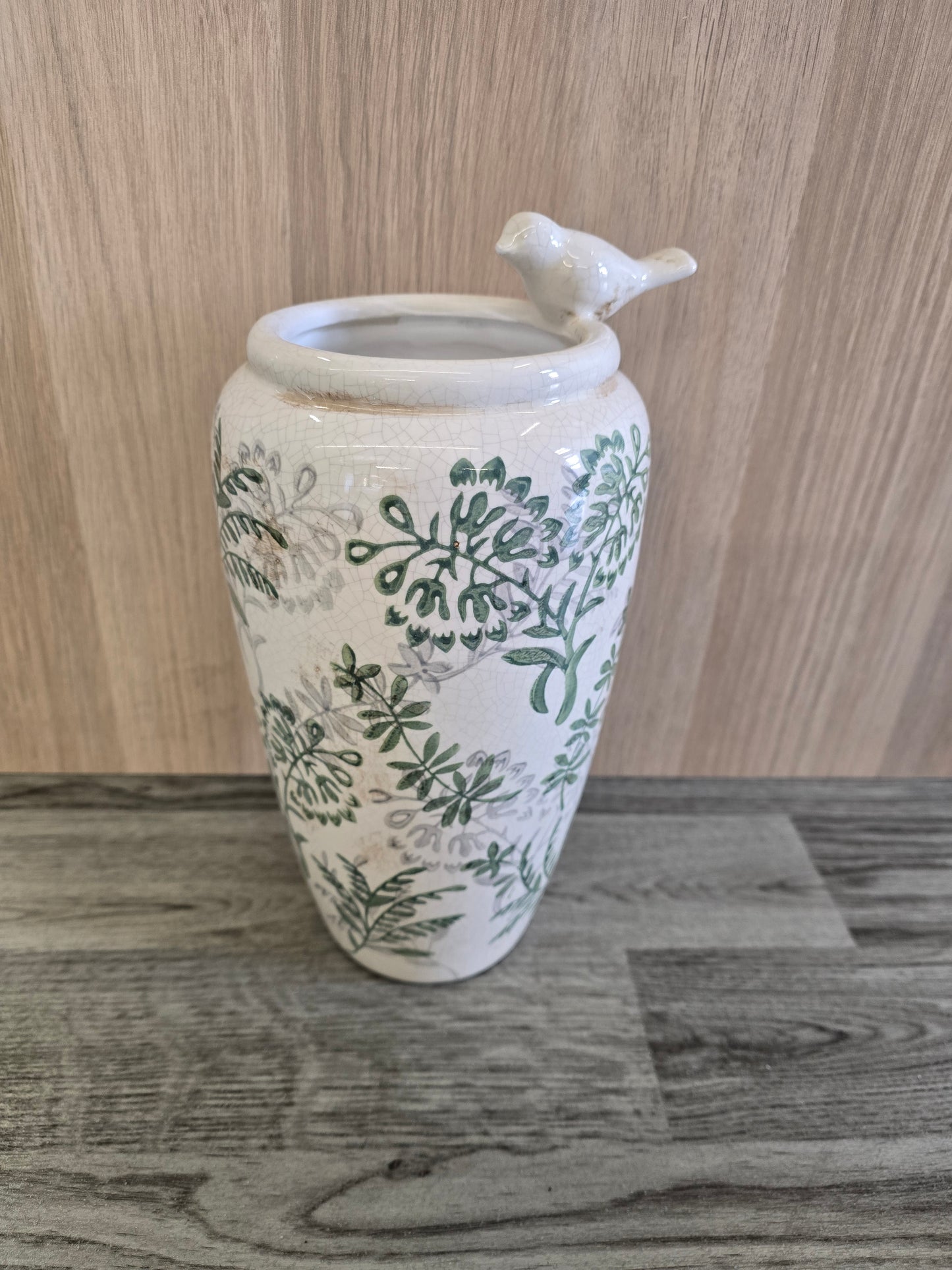 Songbird Vase with botanical style motif
