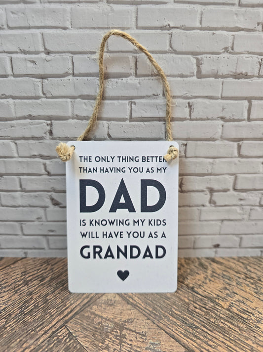 Mini metal Dad sentiment sign