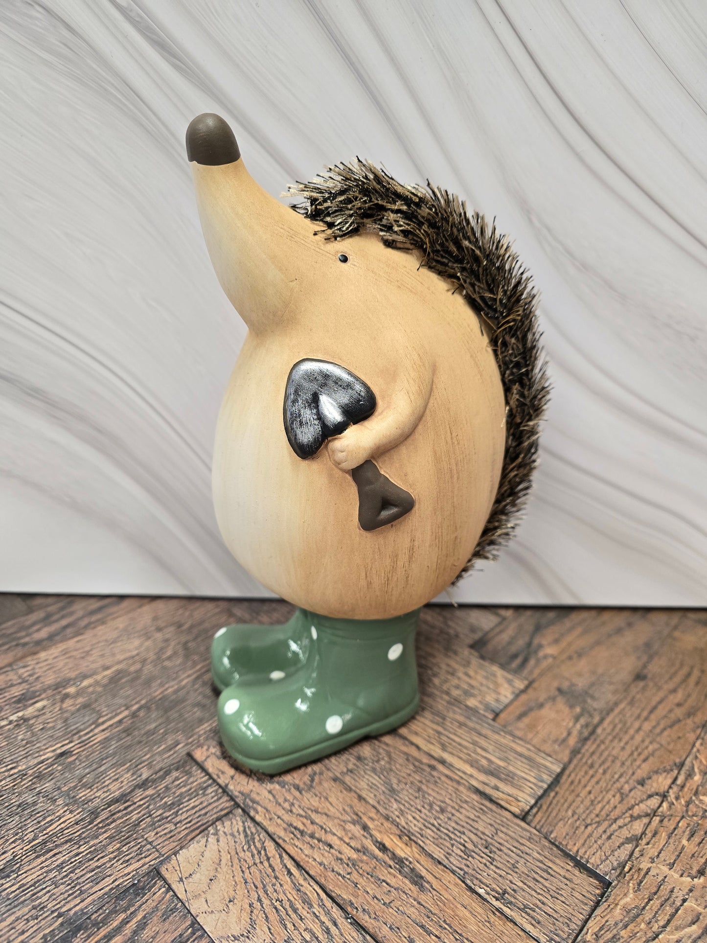 Gardening Hedgehog Figurine with Polka Dot Wellies