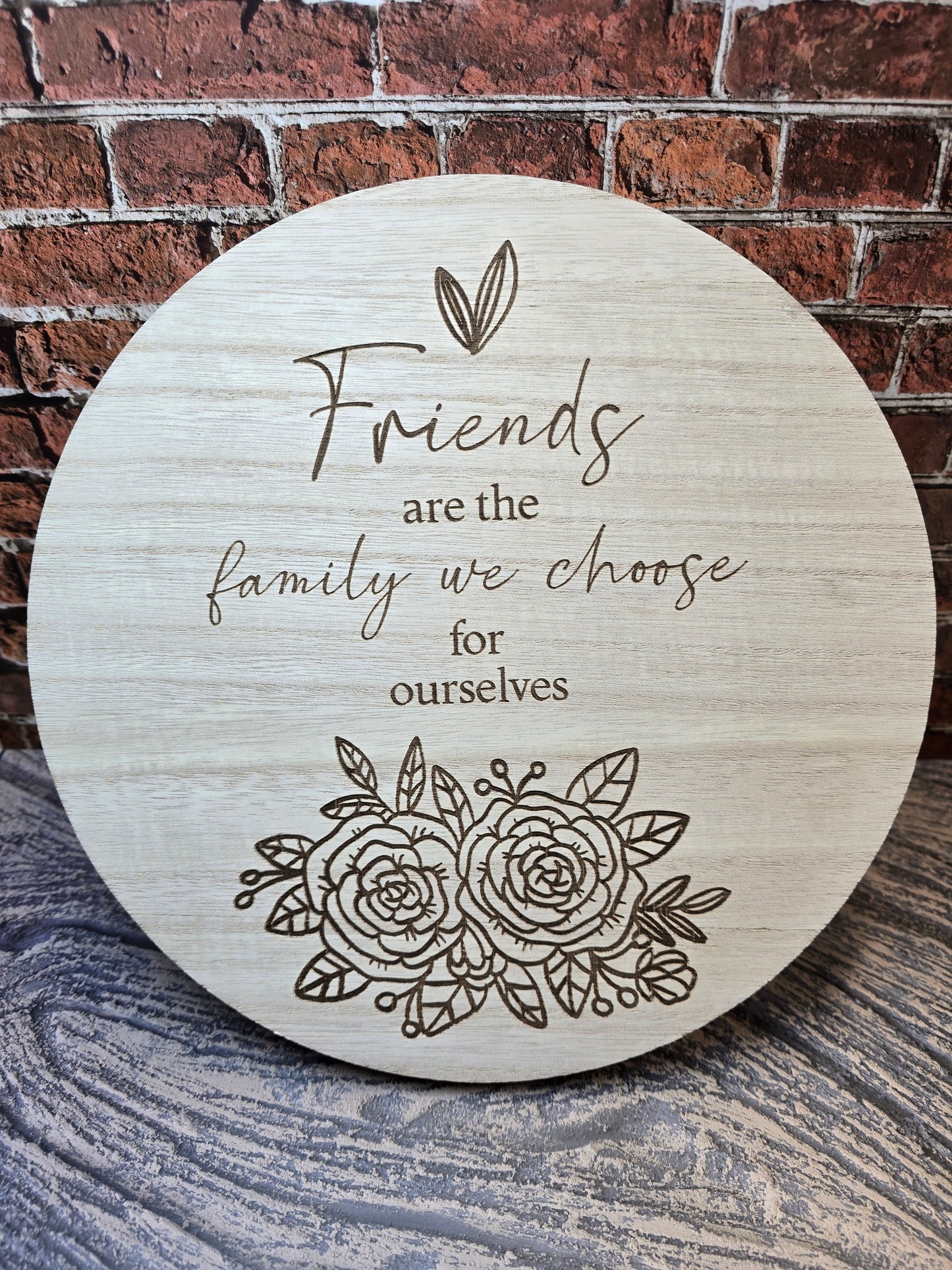 Friends Round Wood Plaque