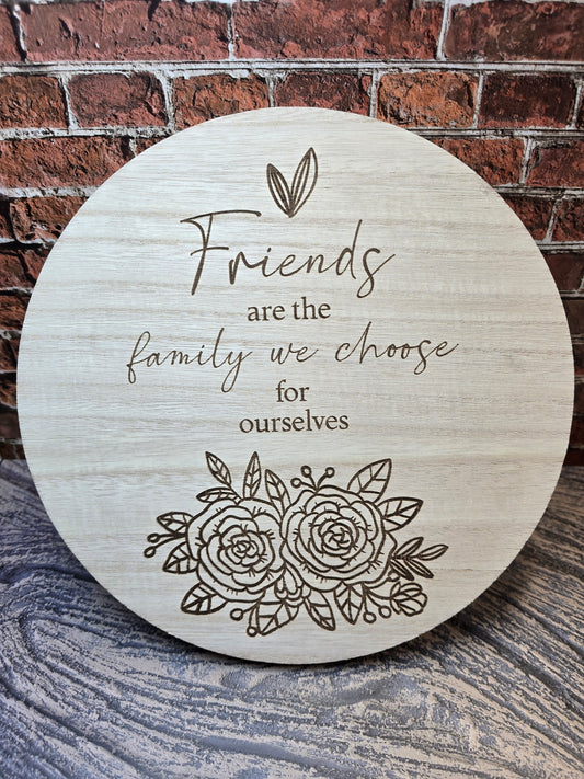 Friends Round Wood Plaque