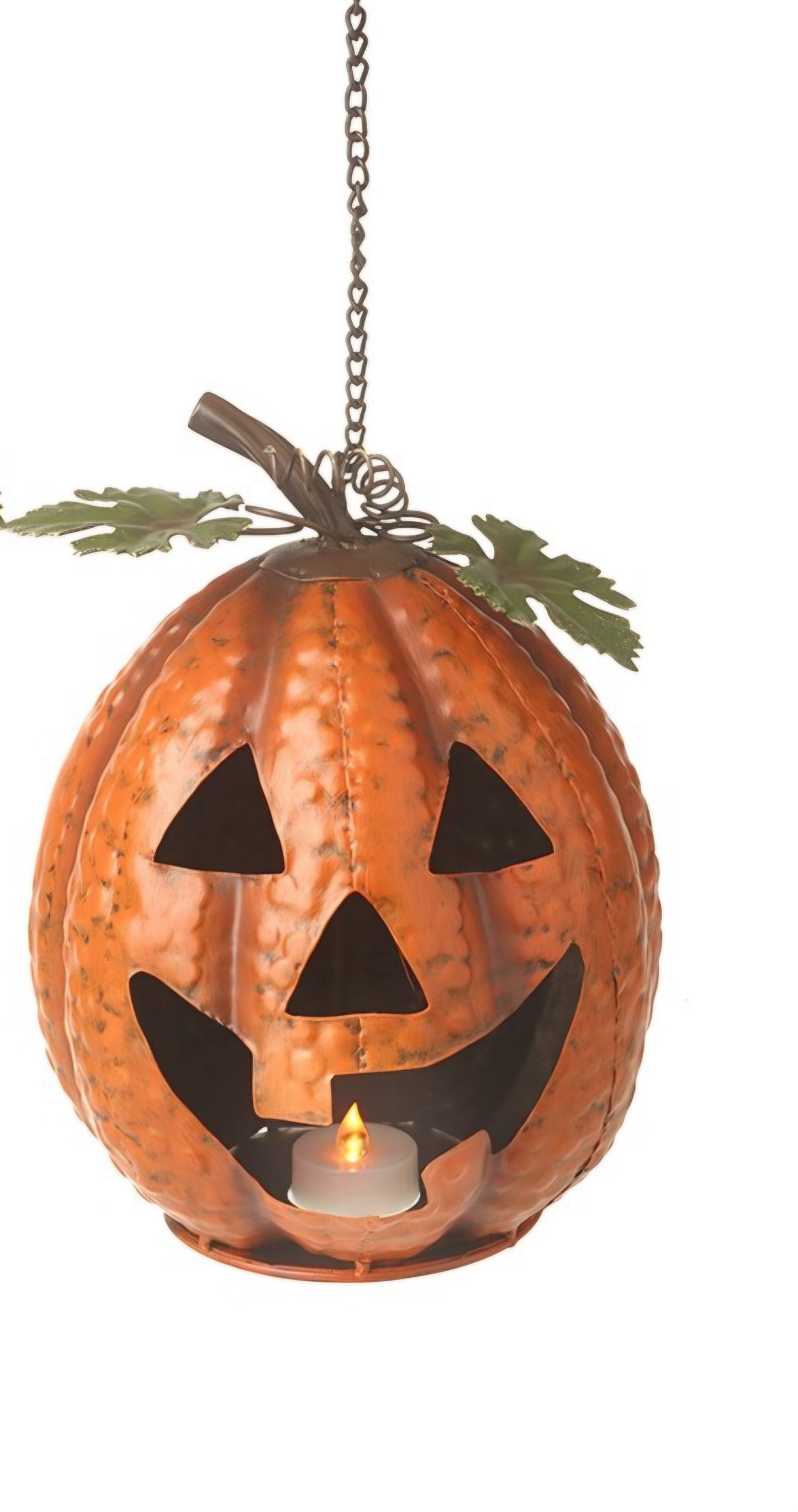 Light up Hanging Metal Jack-o'-Lantern