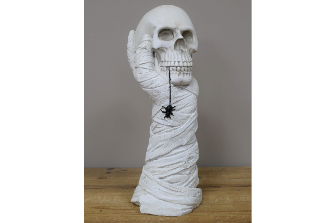 Mummy Hand Holding Skull Tabletop Bust