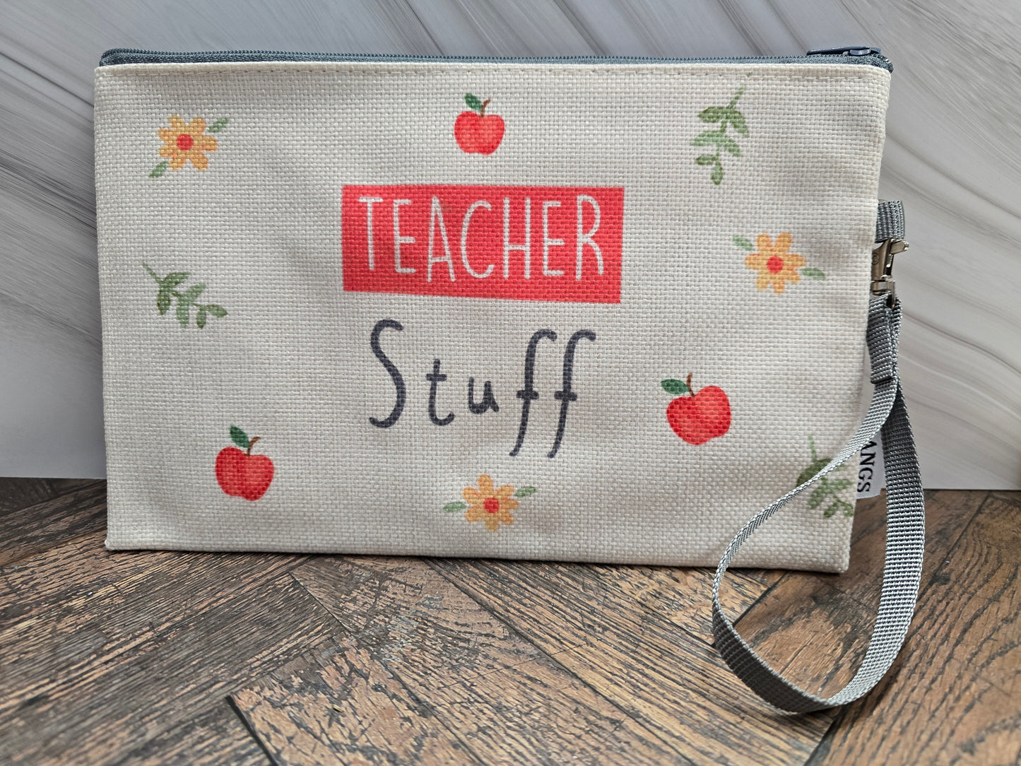 "Teacher Stuff" Pouch with wrist strap
