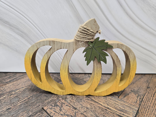 Wooden Cutout Pumpkin Tabletop Decor