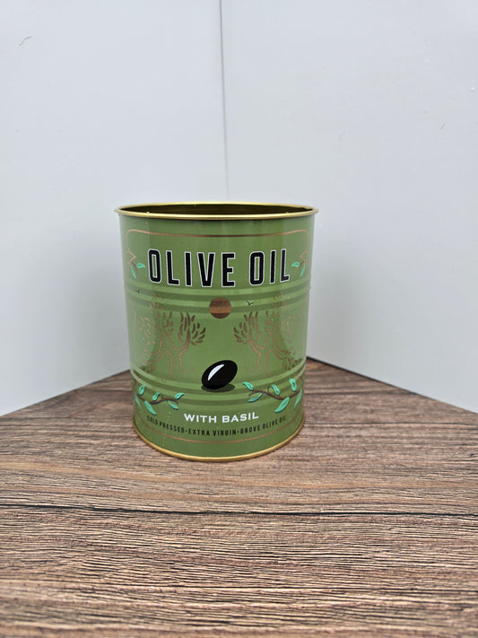 Small Olive oil pattern tin