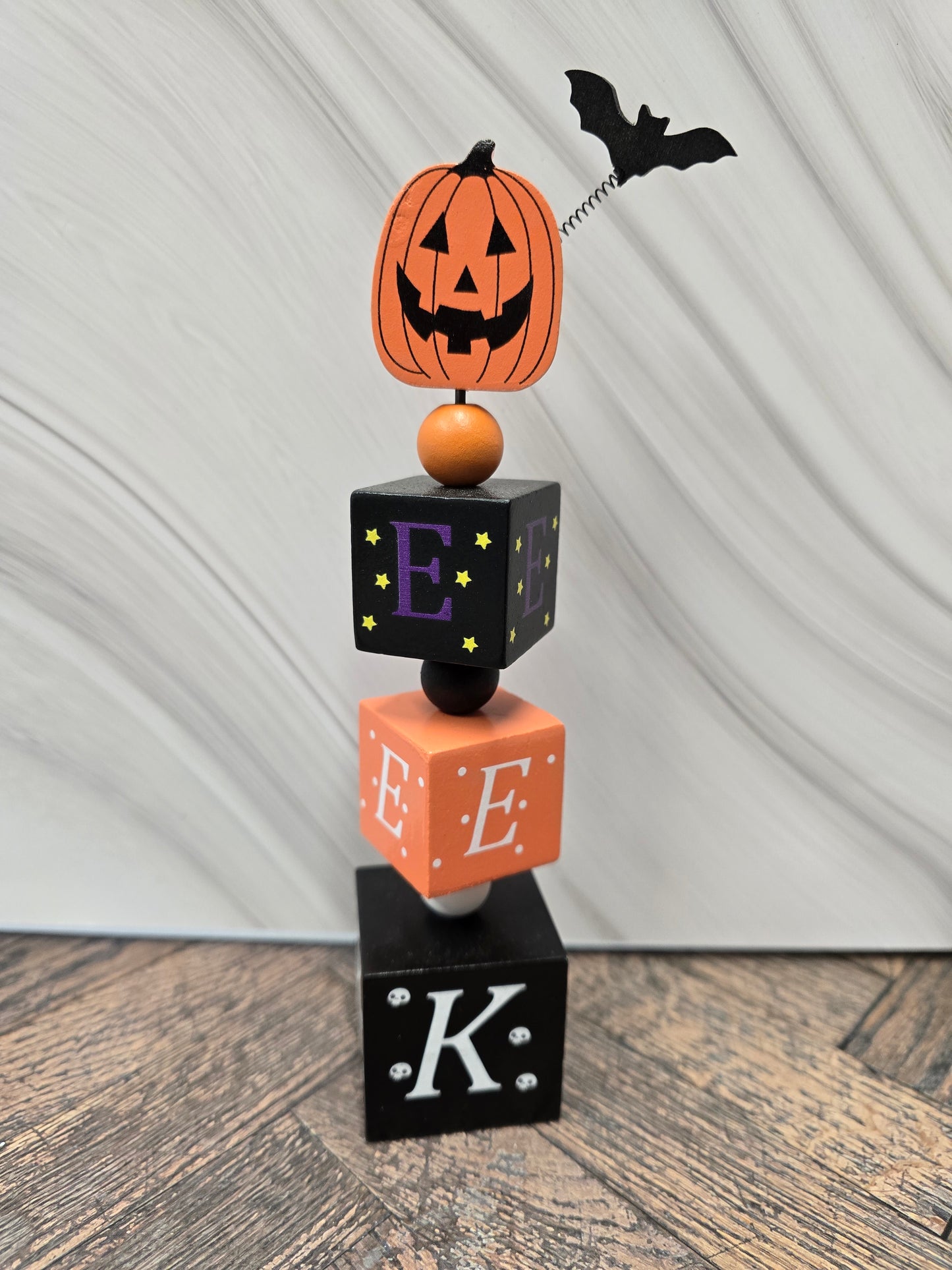 Halloween Wooden Block Stacker Decor