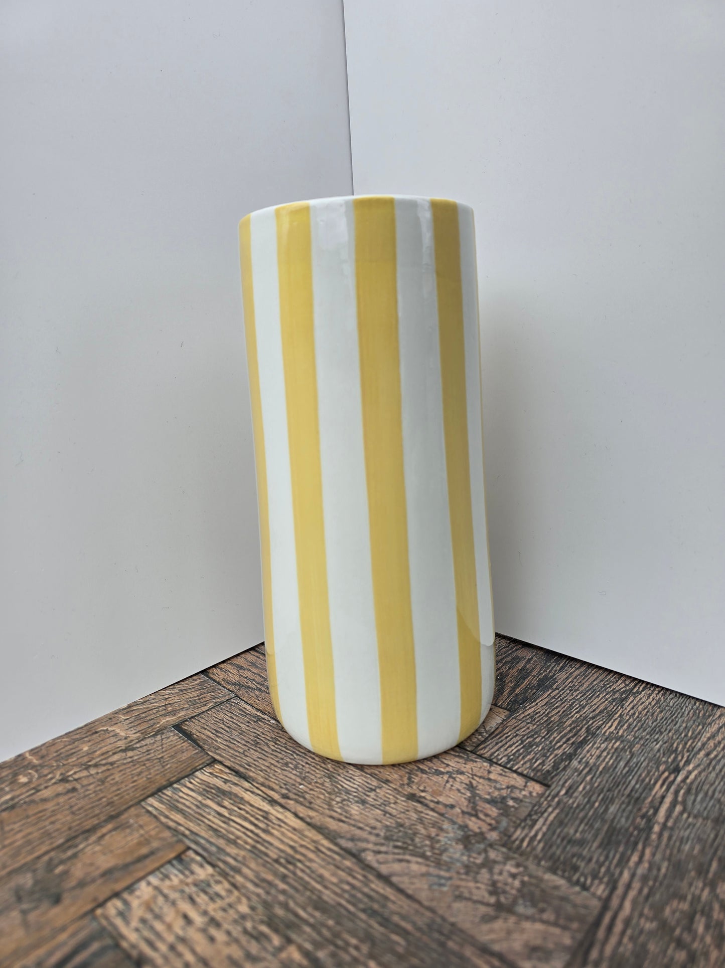 Yellow Striped Vase