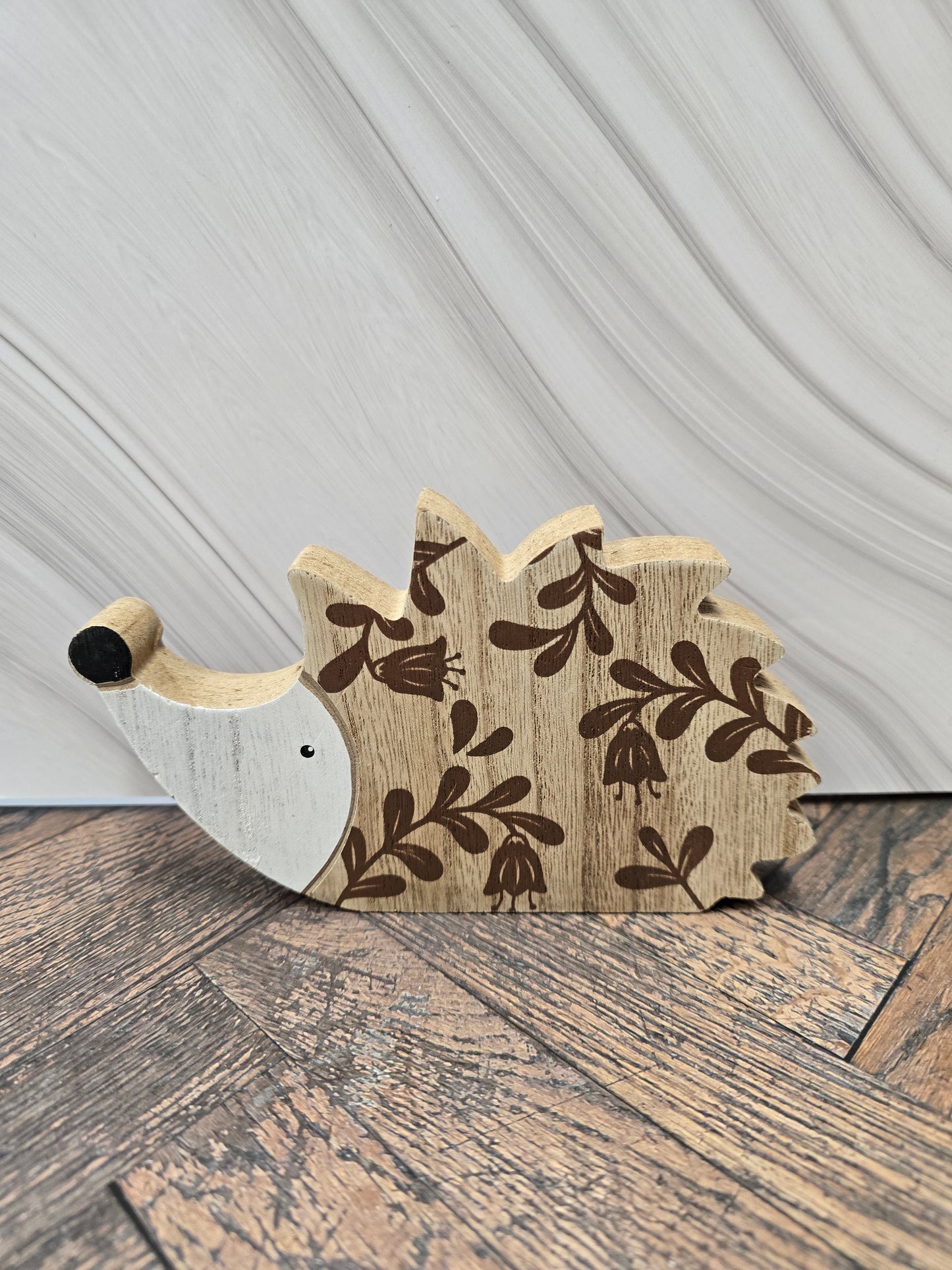 Wooden Floral Hedgehog