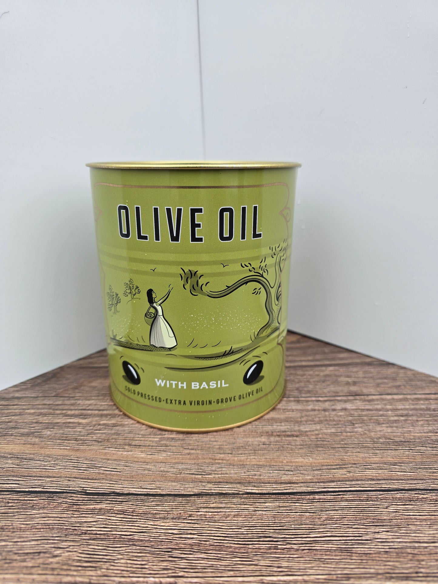 Medium Olive Oil Decorative Tin