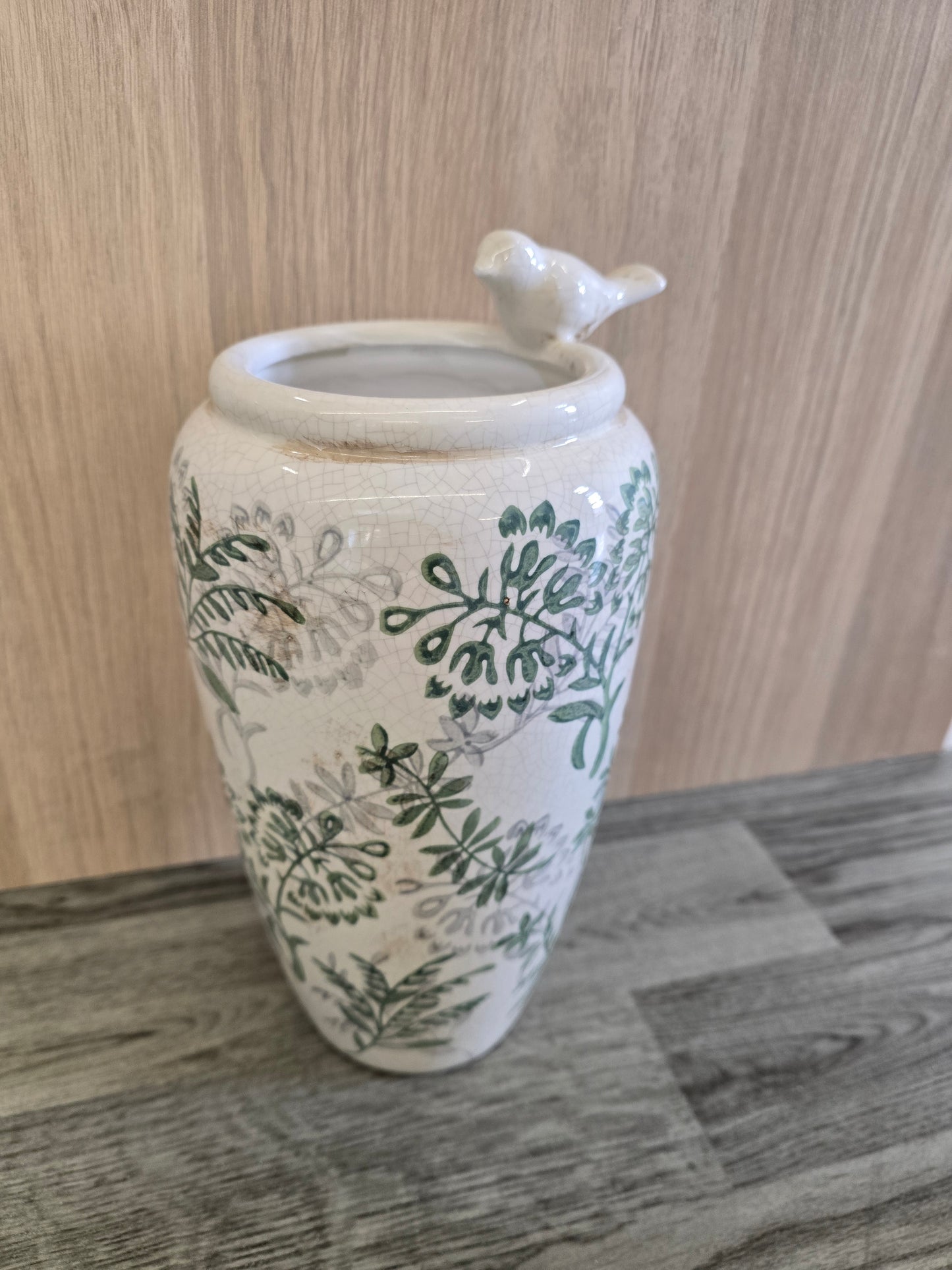 Songbird Vase with botanical style motif
