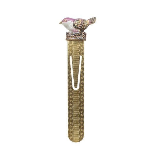 Enamel & Rhinestone Bird Metal Bookmark.